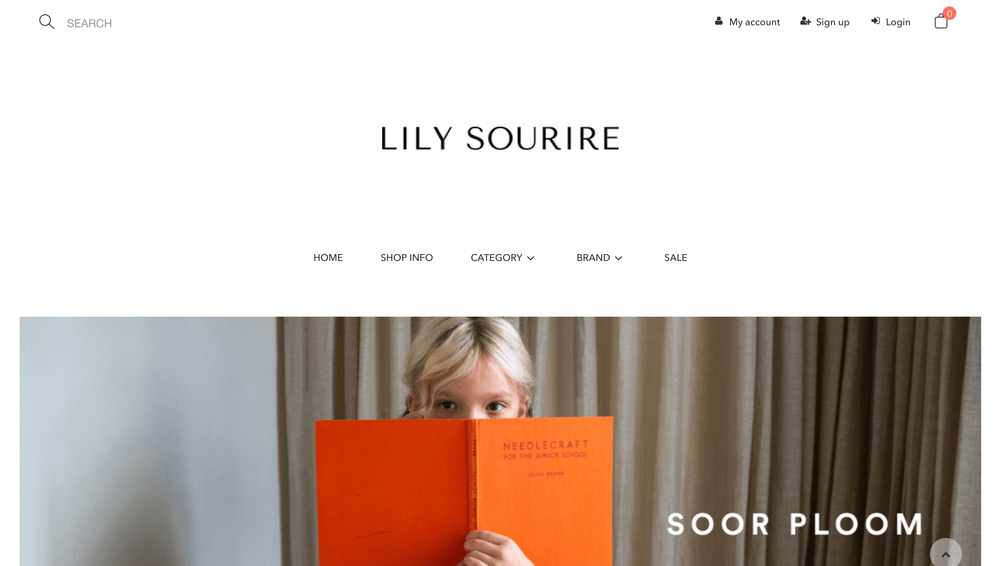 カラーミーショップで作られたファッションサイトの参考事例 LILY SOURIRE