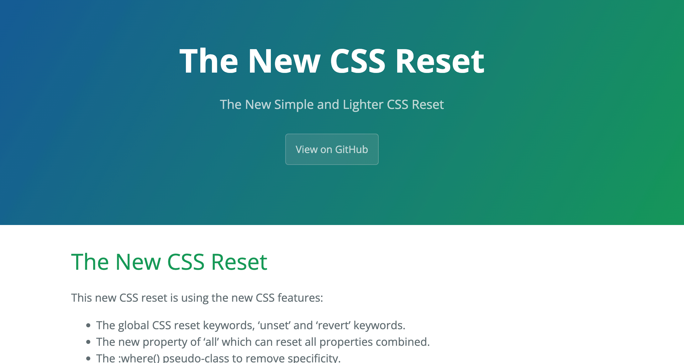 リセットCSSの最新版「The New CSS Reset」