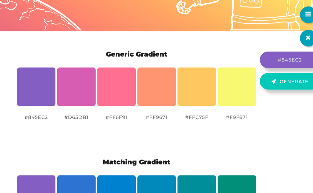 無料で使える配色パターンジェネレータ ColorSpace