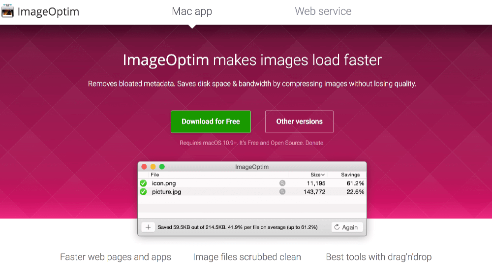 無料で使える画像圧縮アプリ ImageOptim