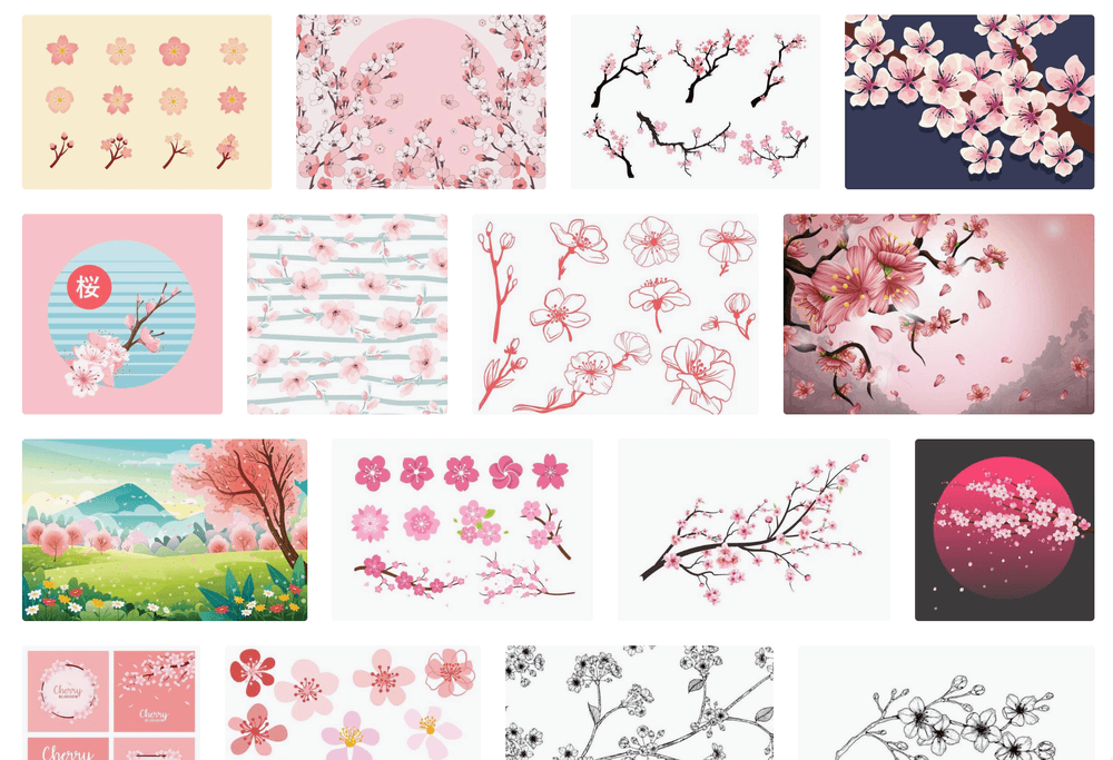 無料でダウンロードできる桜のベクター素材13