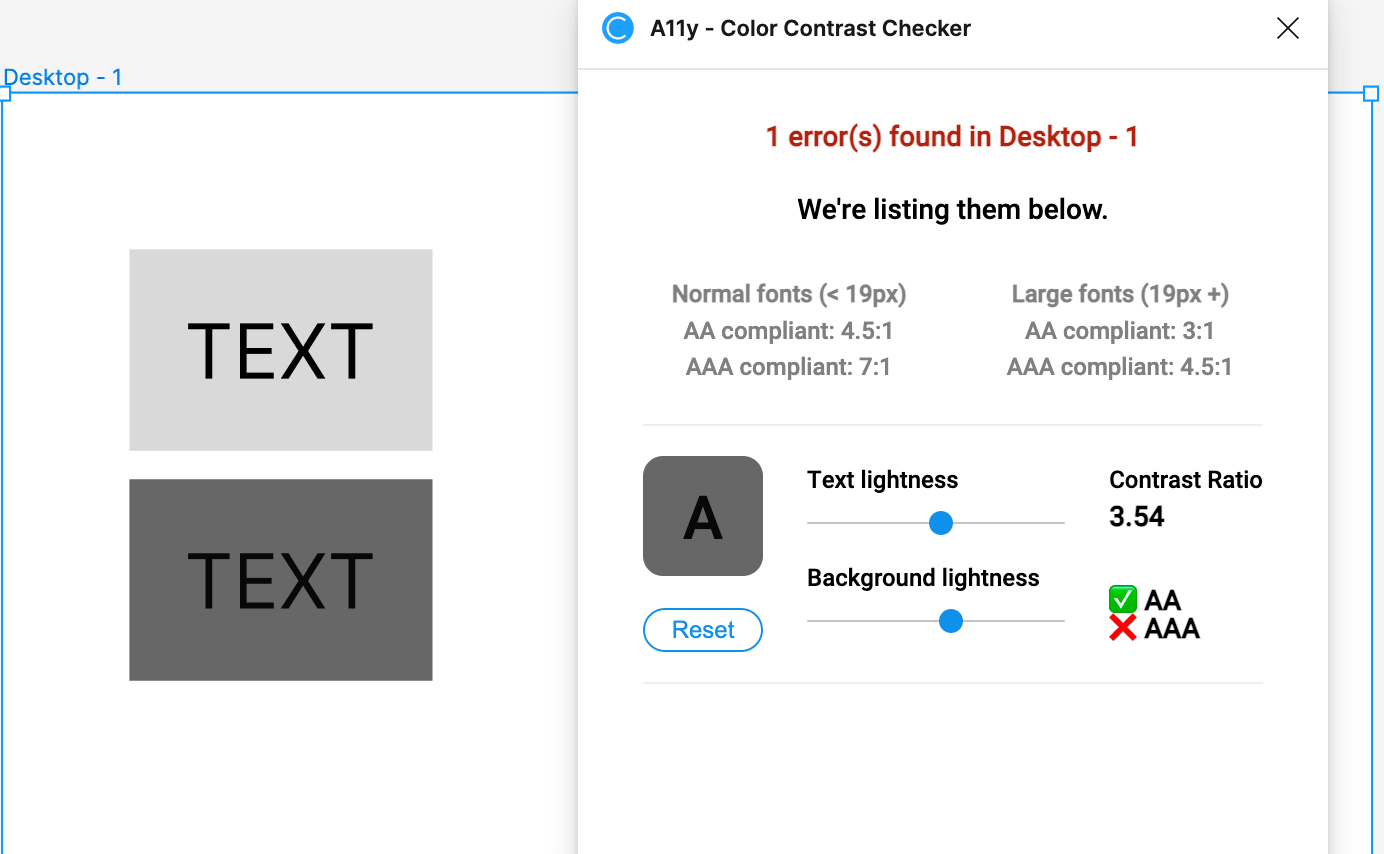 Figmaの作業効率化プラグイン A11y - Color Contrast Checker