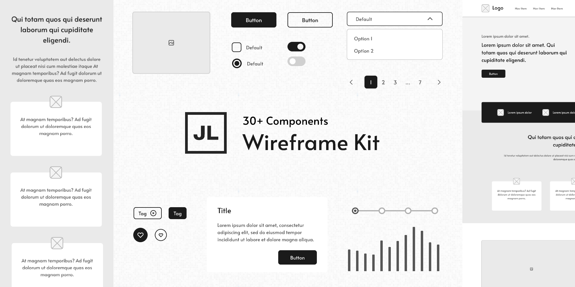 Figmaの無料テンプレート 無料のワイヤーテンプレート Starter Wireframe Kit