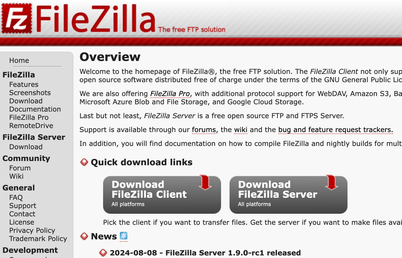 ホームページのデータをサーバーにアップロードするツール FileZilla