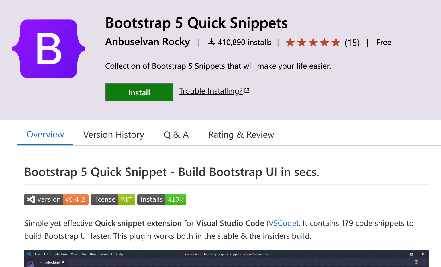 VSCodeのコーディング効率化できる拡張機能 Bootstrap 5 Quick Snippets