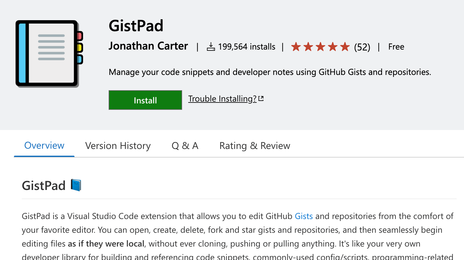 VSCodeとWebサービス連携 GithubのGistsを管理できる、「GistPad」